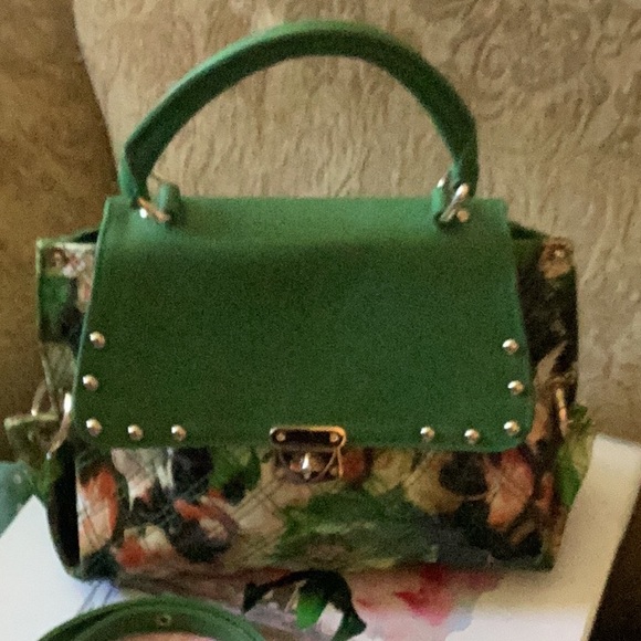 Limited edition Sharif bag patient leather and leather with floral fabric lining - Picture 2 of 14